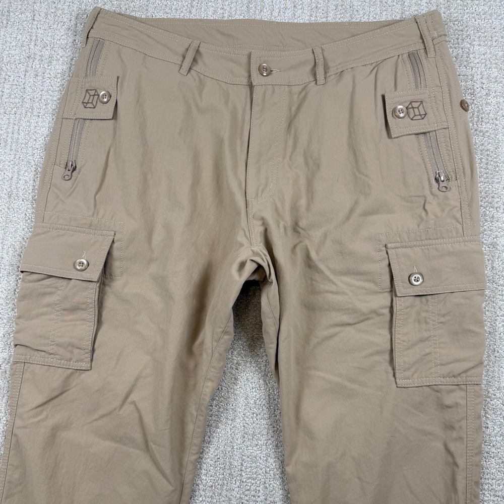 Clothing Arts Men 36x34 P^cubed Pick-Pocket Proof Beige Nylon Travel Cargo Pants